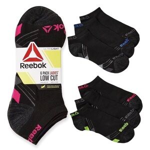 Reebok 6 Pack Ladies Low-Cut Socks Black 4…